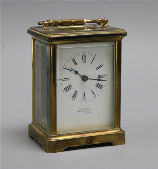 A brass carriage timepiece